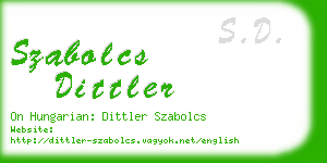 szabolcs dittler business card